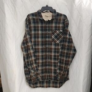 Y2K Vans Brown Plaid Casual Button Down Shirt